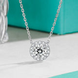 Round Cut CZ Pendant Necklace In 925 Sterling Silver