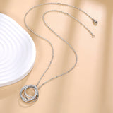 Timeless 925 Sterling Silver Infinity Circle Moissanite Necklace In Sterling Sliver