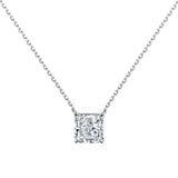 Radiant Cut CZ Pendant Necklace in 925 Sterling Silver