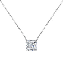 Princess Cut Pendant Necklace in 925 Sterling Silver