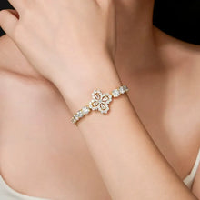 Chunky round cut moissanite bracelet, rhodium plated, 925 sterling silver