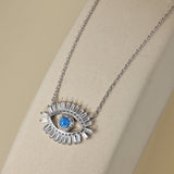 Evil Eye Blue Stone Sterling Silver Necklace