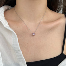 Princess Cut Pendant Necklace in 925 Sterling Silver