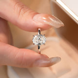 Brilliant Oval Cut Solitaire 3.0ct Engagement Ring In Sterling Silver