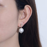 Radiant Pearl Drop Earrings In Sterling Silver For Woman