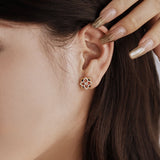 Silver Four Leaf Clover Stud Earrings - Solarii Jewelry