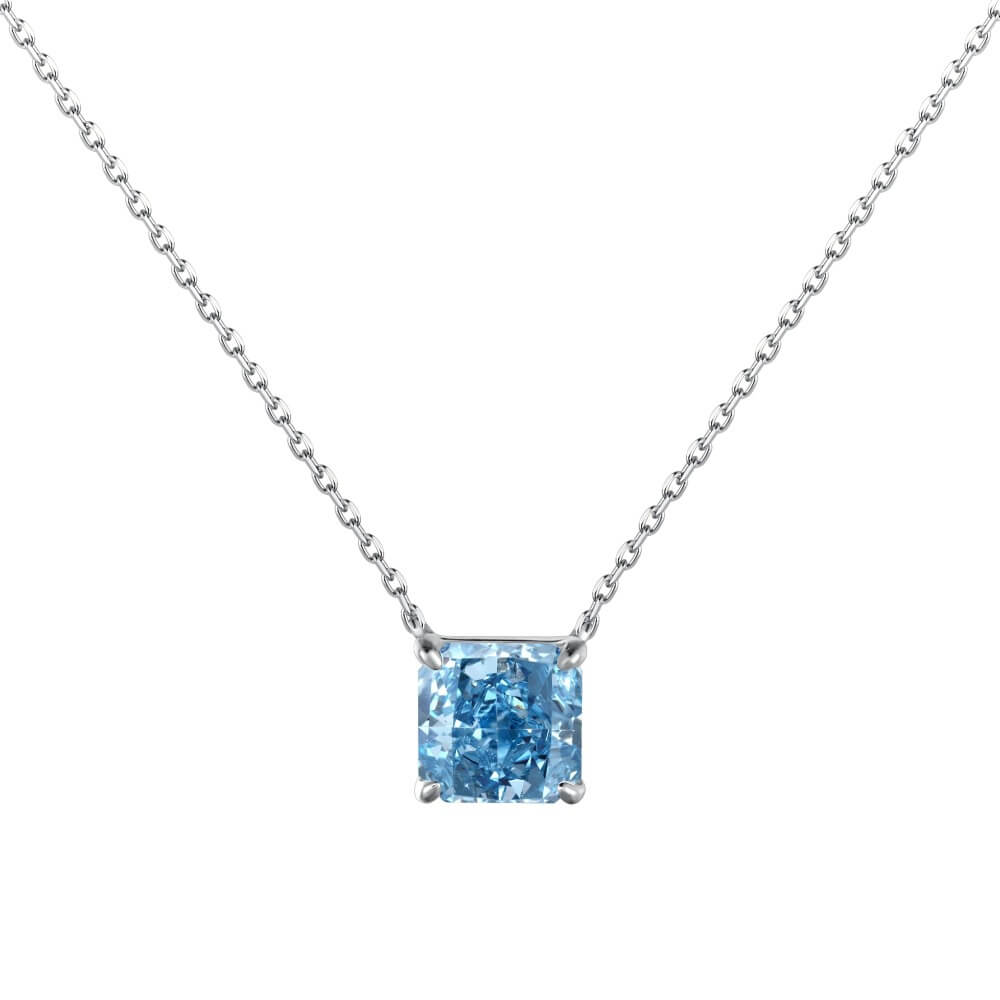 Radiant Cut CZ Pendant Necklace in 925 Sterling Silver