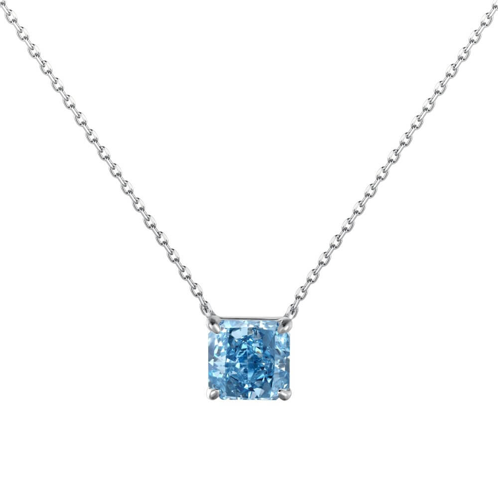 Princess Cut Pendant Necklace in 925 Sterling Silver