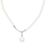 Lustrous Baroque Pearl Necklace In Sterling Silver For Woman