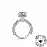 Solarii Moissanite 3.0ct Round Cut  925 Sterling Silver Engagement Ring