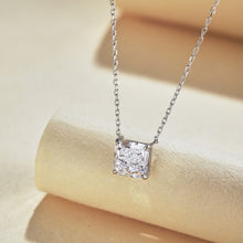 Princess Cut Pendant Necklace in 925 Sterling Silver