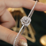 Classy Round Cut Rose Style Bracelet for Women