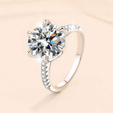 Moissanite 5.0ct Round Cut 6 Prong Engagement Ring