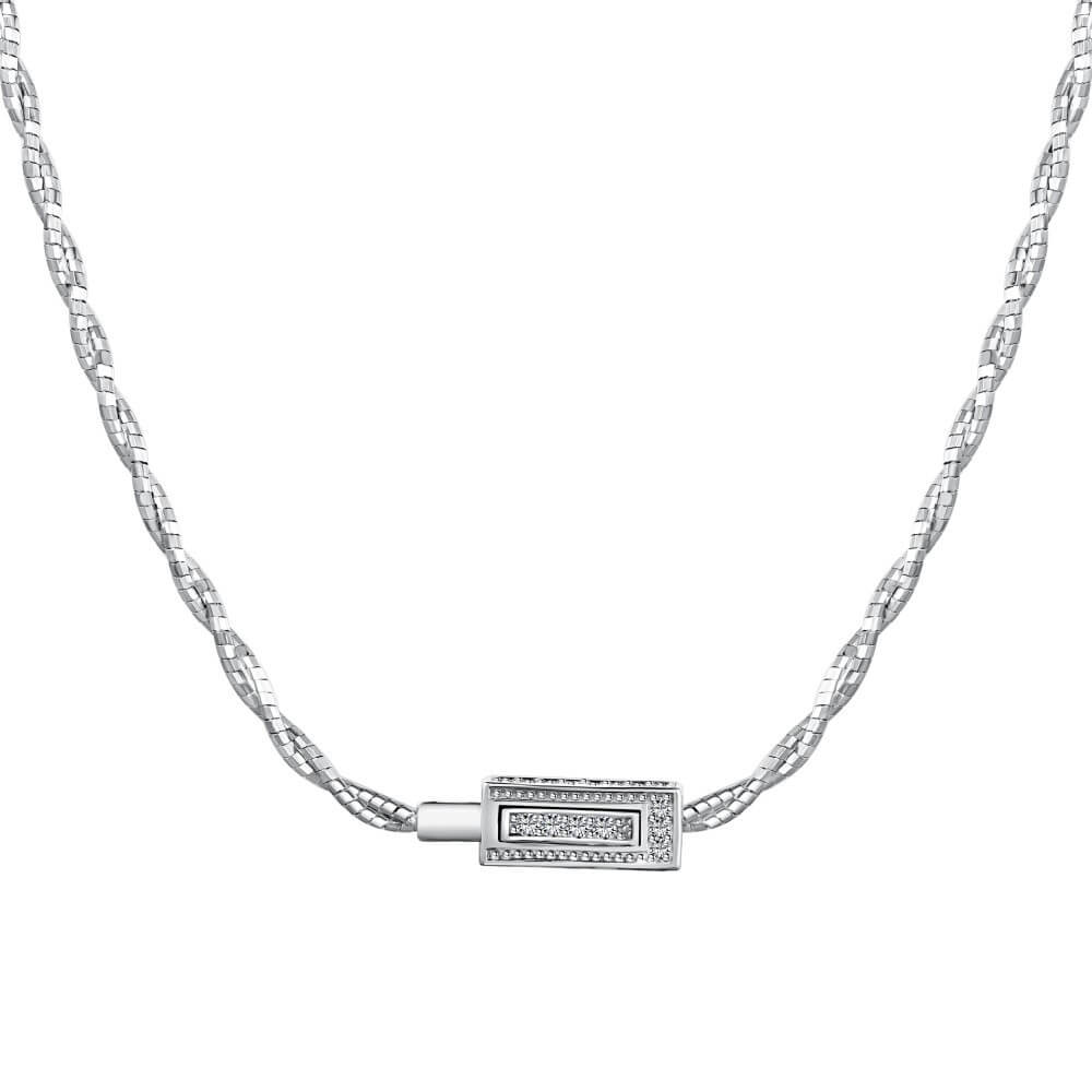 Lock Clasp Necklace in 925 Sterling Silver