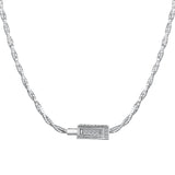 Lock Clasp Necklace in 925 Sterling Silver