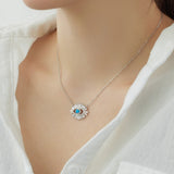 Evil Eye Blue Stone Sterling Silver Necklace