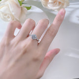 Modern Round Cut 1.0ct Halo Sterling Silver Engagement Ring