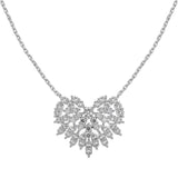 Leaf Motif CZ Necklace in 925 Sterling Silver