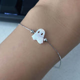 Halloween Ghost Design Bracelet In Sterling Silver