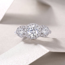 Luxurious Moissanite Three Stones 925 Sterling Silver 1.0ct Engagement Ring