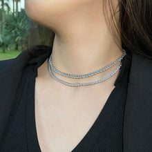 Classic Round Cut Tennis Sterling Silver Necklace