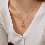 Teardrop Pear Cut Necklace in 925 Sterling Silver