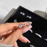 Heart Cut Double Layer Insert Wedding Ring Set