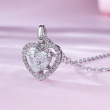 Elegant Heart Cut 1.5ct 925 Sterling Silver Necklace