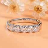 Round Cut White Gold Plated 925 Sterling Silver Moissanite Wedding Ring
