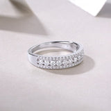 Solarii Moissanite 3.5ct Round Cut Eternity Ring 925 Sterling Silver Wedding Band