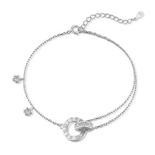 Round Cut Simulated Diamonds Roman Numeral Bracelet in Sterling Silver