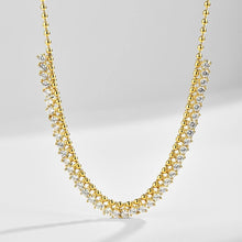 Double Layer Round Cut Necklace in 925 Sterling Silver