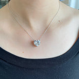 Heart Cut CZ Necklace in 925 Sterling Silver