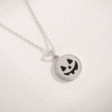 Halloween Pumpkin Design Necklace In Sterling Silver