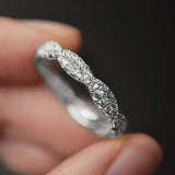 Pave Round Cut Full Eternity Wedding Band in 925 Sterling Silver