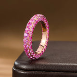 Luxurious Pave Round Cut 925 Sterling Silver Wedding Band