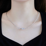 Lock Clasp Necklace in 925 Sterling Silver