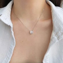 Princess Cut Pendant Necklace in 925 Sterling Silver