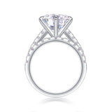 Round Cut Moissanite White Gold Plated 925 Sterling Silver Bridal Set Rings