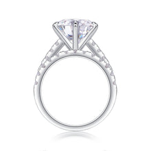 Round Cut Moissanite White Gold Plated 925 Sterling Silver Bridal Set Rings