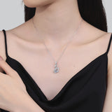 Moissanite 1.0ct Round Cut Swan Shaped 925 Sterling Silver Necklace