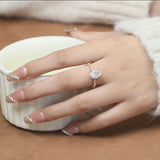 Oval Cut White Stone Ring with Yellow Gold Plating - 925 Sterling Silver
