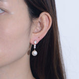 Chic Pearl Earrings In Sterling Silver For Woman