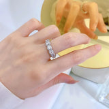 925 Sterling Silver Round Cut Halo Design Eternity Wedding Ring