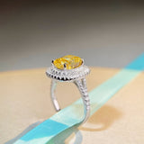 Luxurious Cushion Cut Multi Color  Halo Sterling Silver Engagement Ring