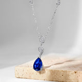 Teardrop Pear Cut Necklace in 925 Sterling Silver