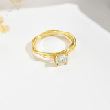 Elegant Round Cut 1.0ct Twist Design Engagement Ring In Sterling Silver[SALE]