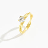 Elegant Round Cut 1.0ct Twist Design Engagement Ring In Sterling Silver[SALE]