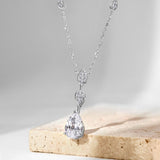 Teardrop Pear Cut Necklace in 925 Sterling Silver