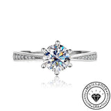 Solarii Moissanite 3.0ct Round Cut  925 Sterling Silver Engagement Ring